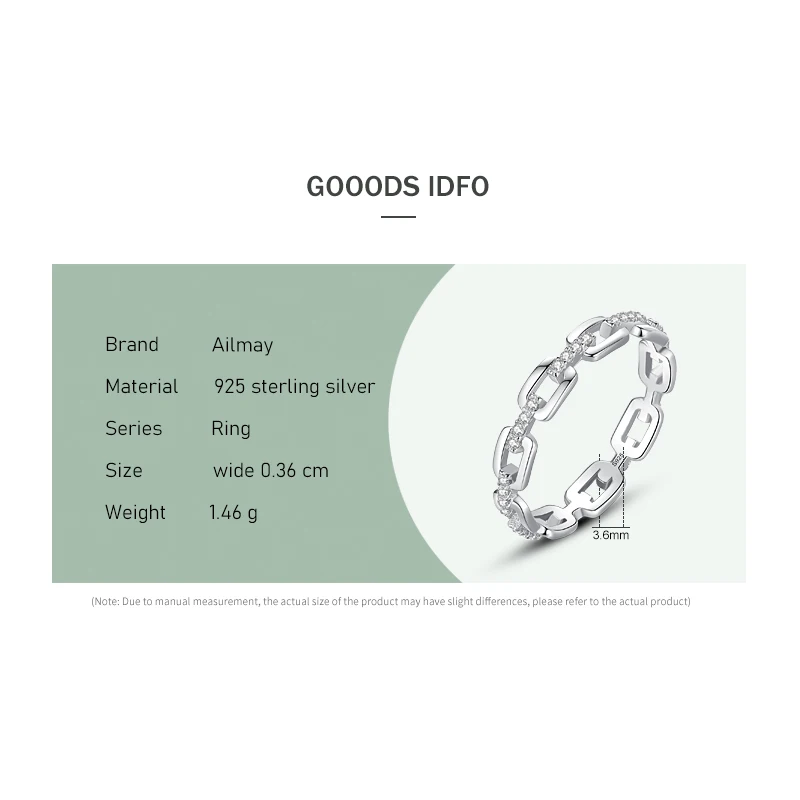 Ailmay Clear Zircon Real 925 Sterling Silver Fashion Golden Color Finger Ring For Women Girls Party Accessories Jewelry - Image 6