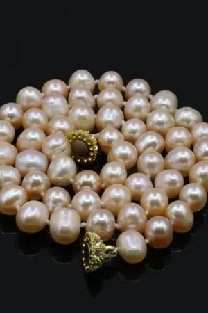 8-9mm 100% Natural Fresh Water Pearl Necklace Pink Purple Neckwear Magnetic Crystal Clasp Hand Made Women Jewelry Making Design