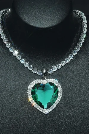 2023 New Luxury 925 Sterling Silver Brilliant Heart Zircon Crystal Pendant Necklace Women Chic Wedding Bridal Engagement Jewelry