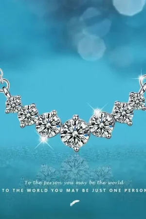 D Vvs1 Moissanite Necklace for Women Wedding Fine Jewelry with Certificates 925 Sterling Silver Plated 18K White Gold Necklace